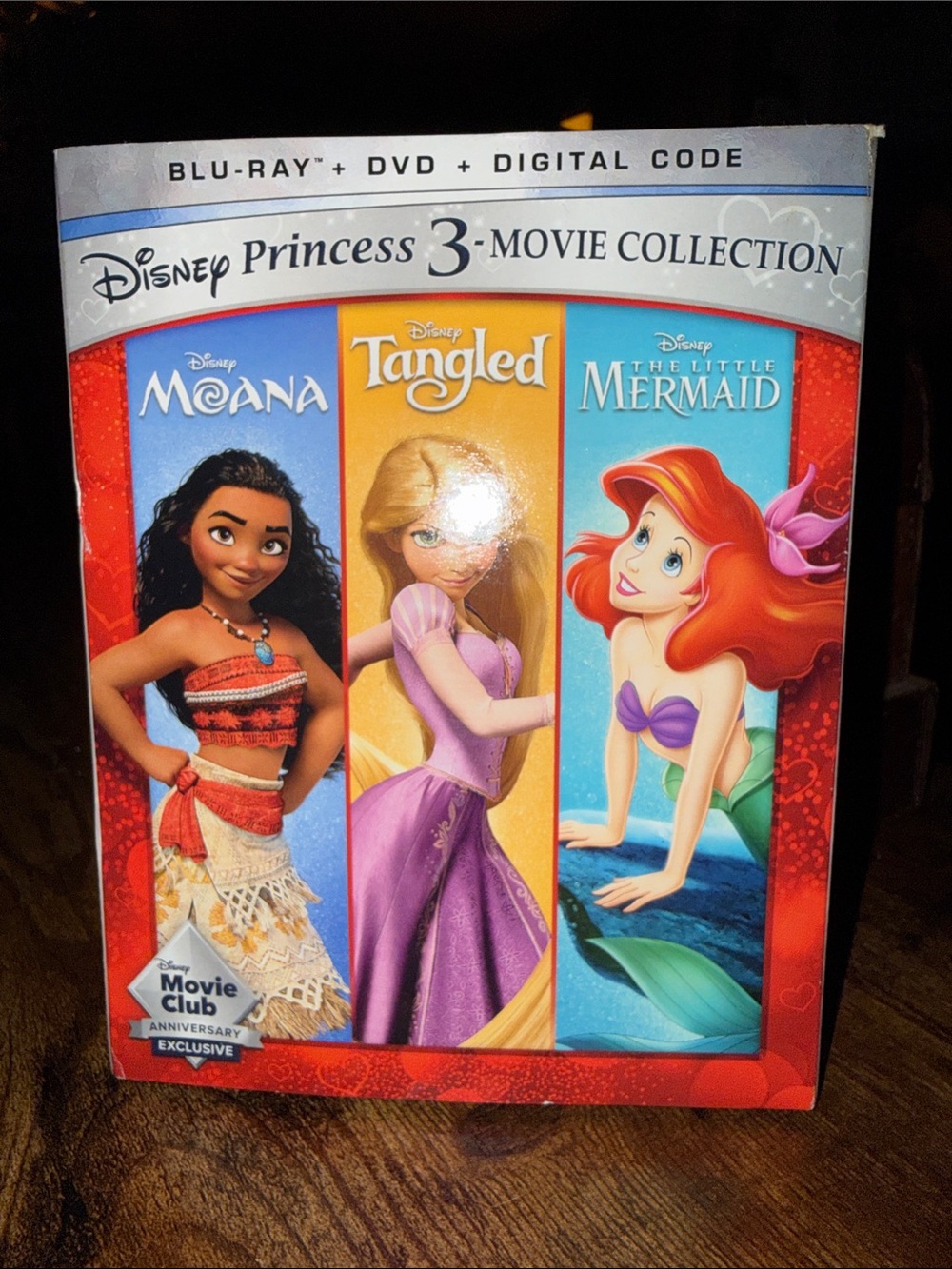 Disney Princess 3-Movie Collection - Moana, Tangled, Little Mermaid NEW